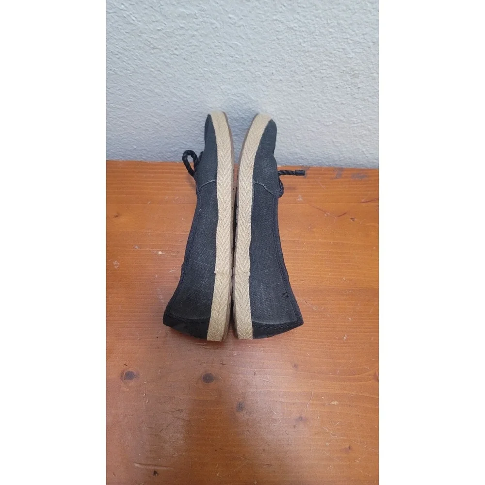UGG AUSTRALIA WOMEN'S COMFORT SHEARLING LINE ESPADRILLA BOW FLAT SLIP ON BLACK S